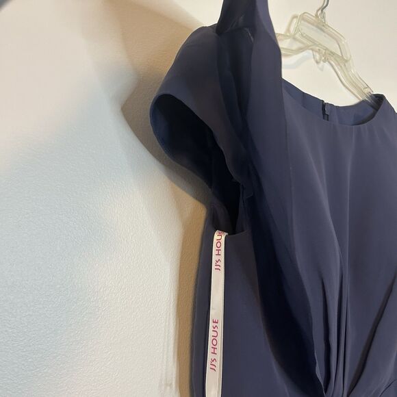 JJs House Sheath Chiffon Dress Stormy Blue Jeweled 192772 164084 NWT - Size 12 - Picture 7 of 16